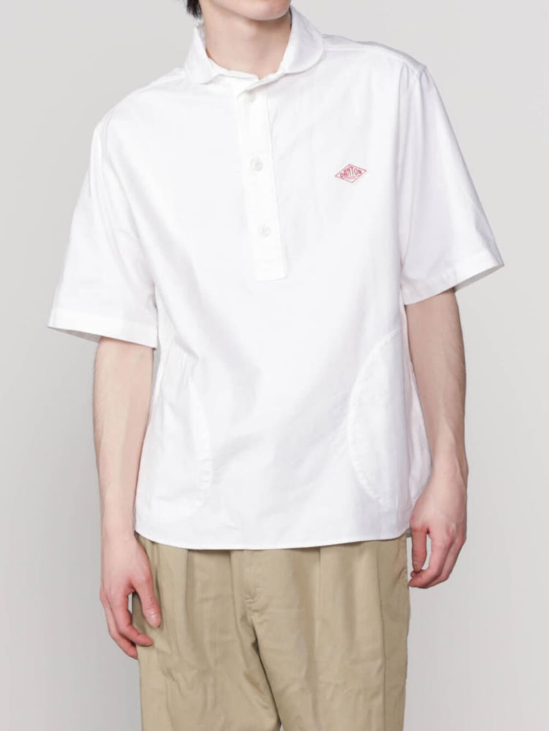 단톤 반팔 셔츠 옥스포드 라운드 카라 헨리넥 풀오버 상품이미지4