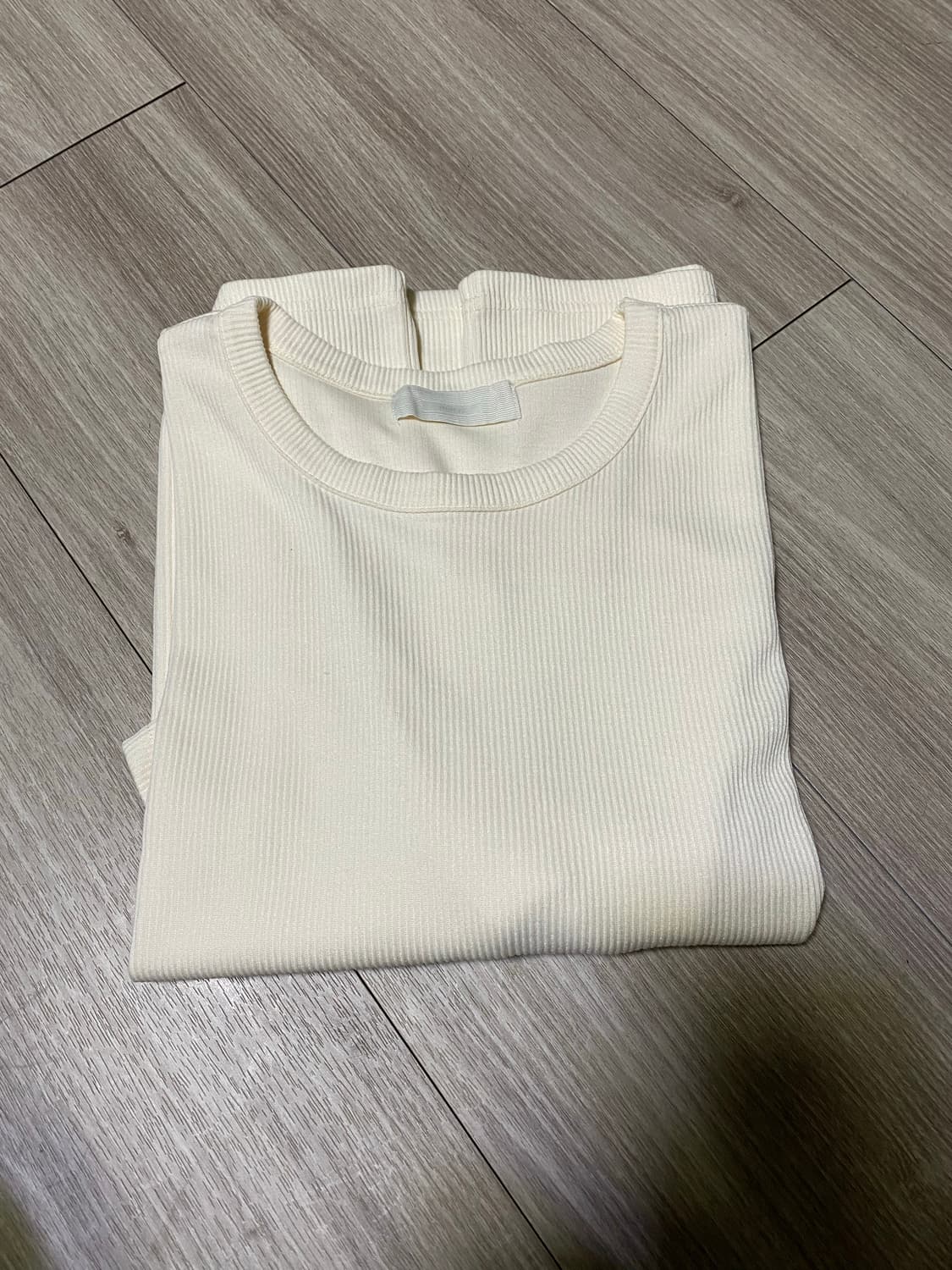 미나브 골지 크롭 롱 슬리브 아이보리 L 상품이미지2