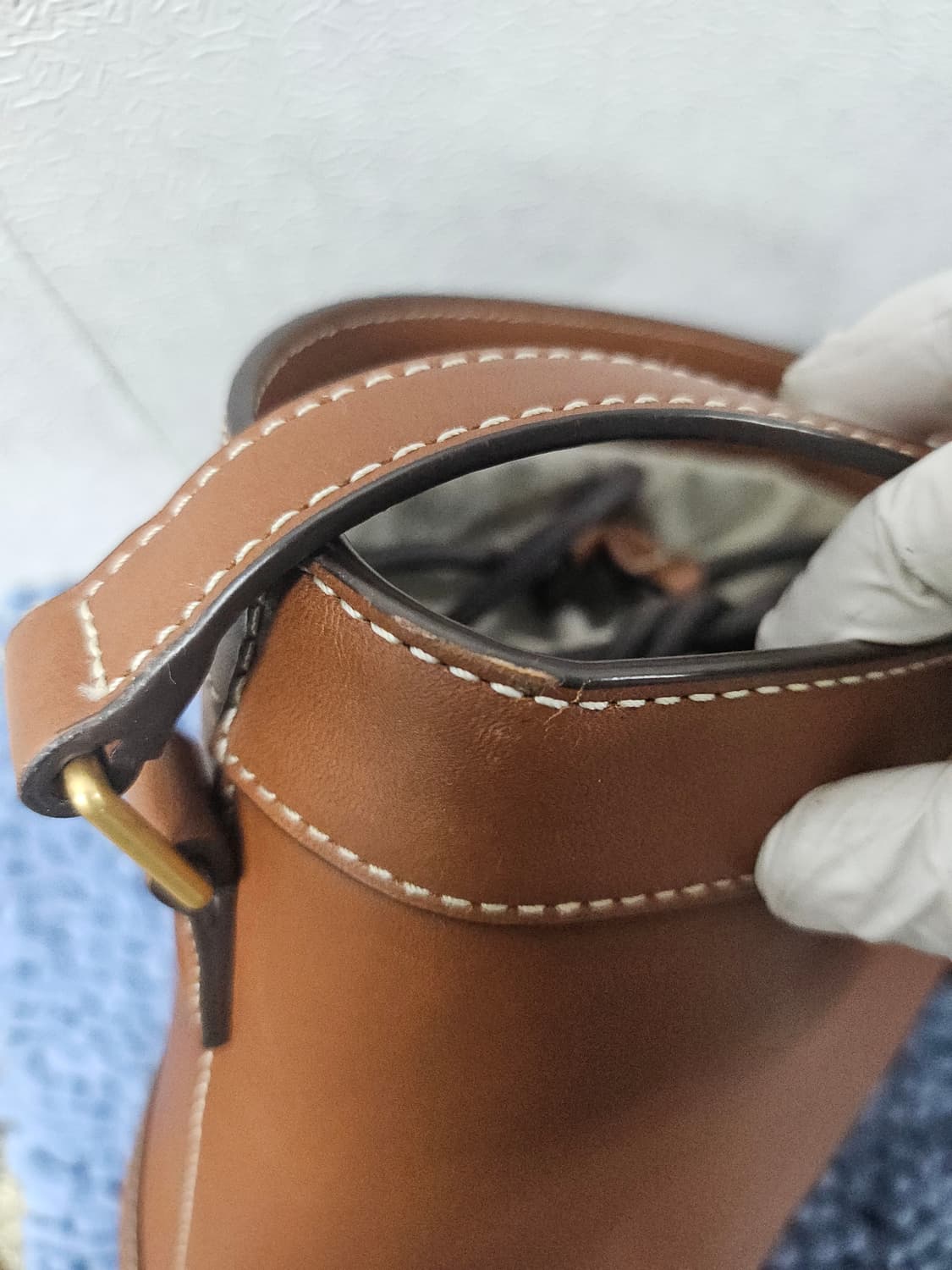 아떼 바네사브루노  브라운 베지터블 레더 버킷백 상품이미지6