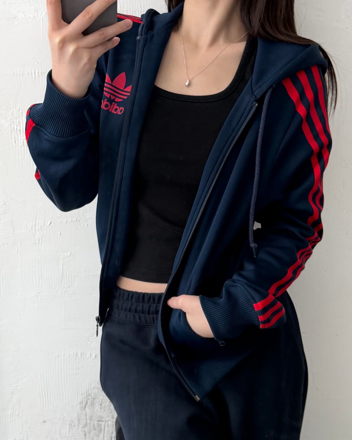 Adidas 아디다스 네이비컬러 후드 트랙탑 상품이미지7