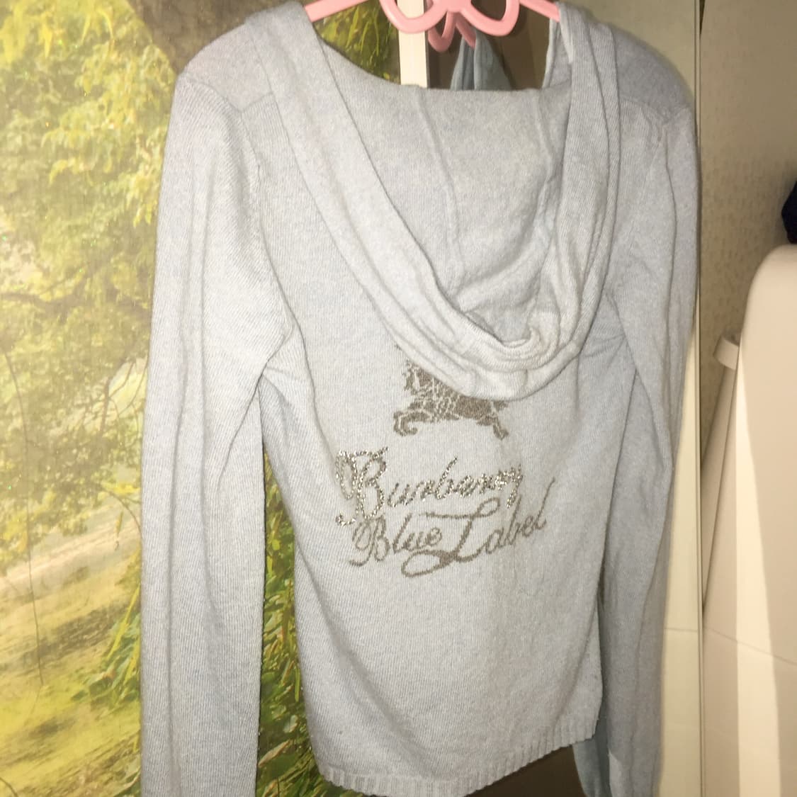 🩵 대장 버버리 블루라벨 큐빅 후드 🩵 갸루 오네갸루 y2k 앙고라 상품이미지1