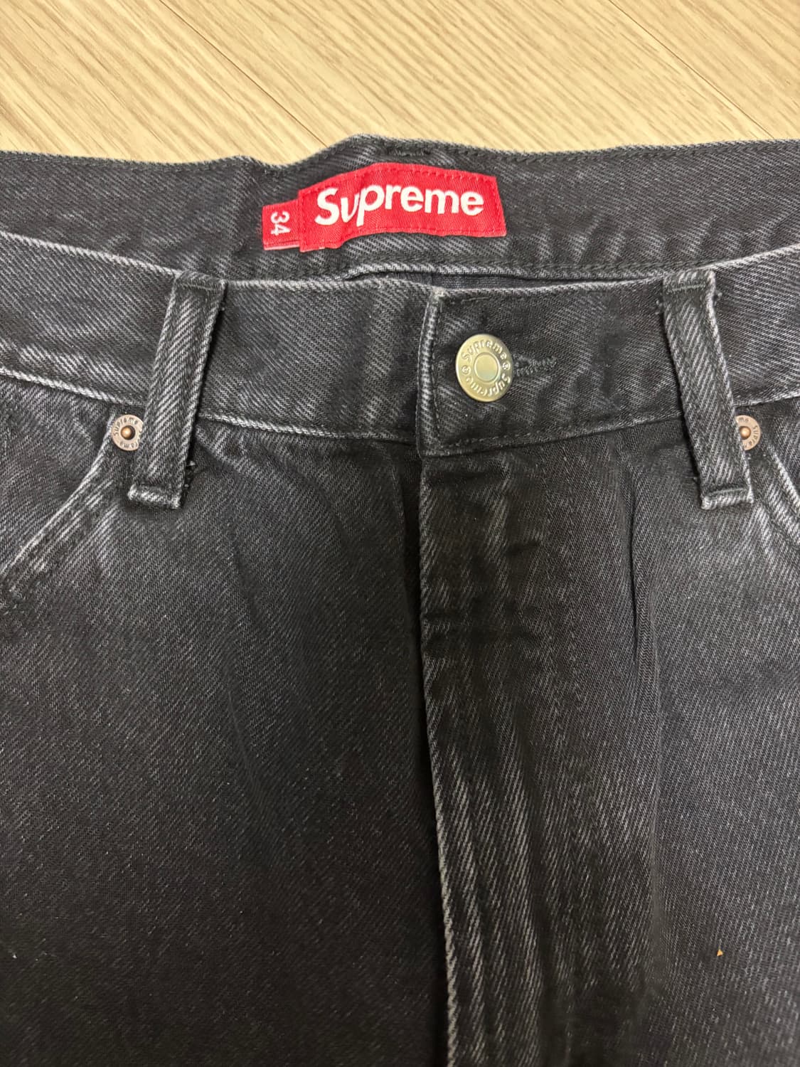 25fw 슈프림 배기진 블랙 34 상품이미지2