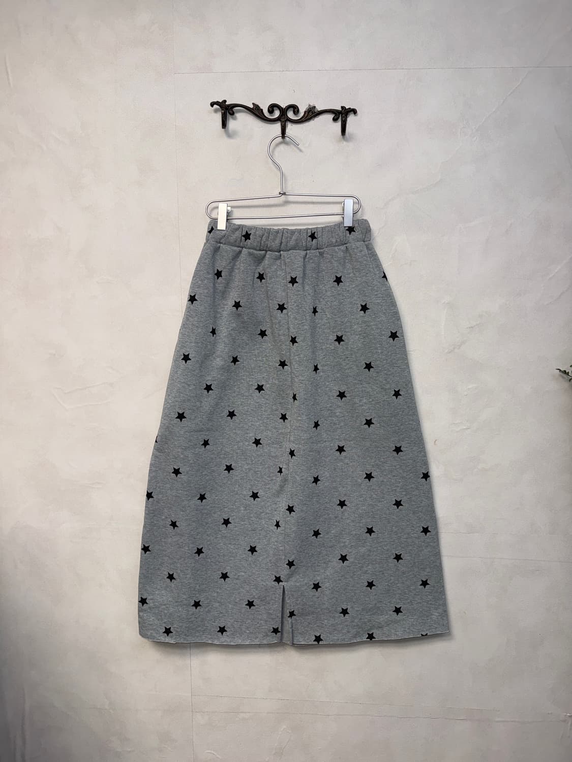 Gray star pattern banding maxi skirt  상품이미지4