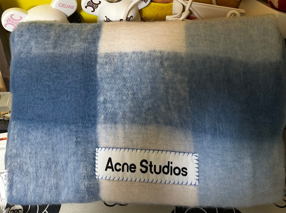 아크네 스튜디오 블루 체크 모헤어울머플러 남여공용 상품이미지2