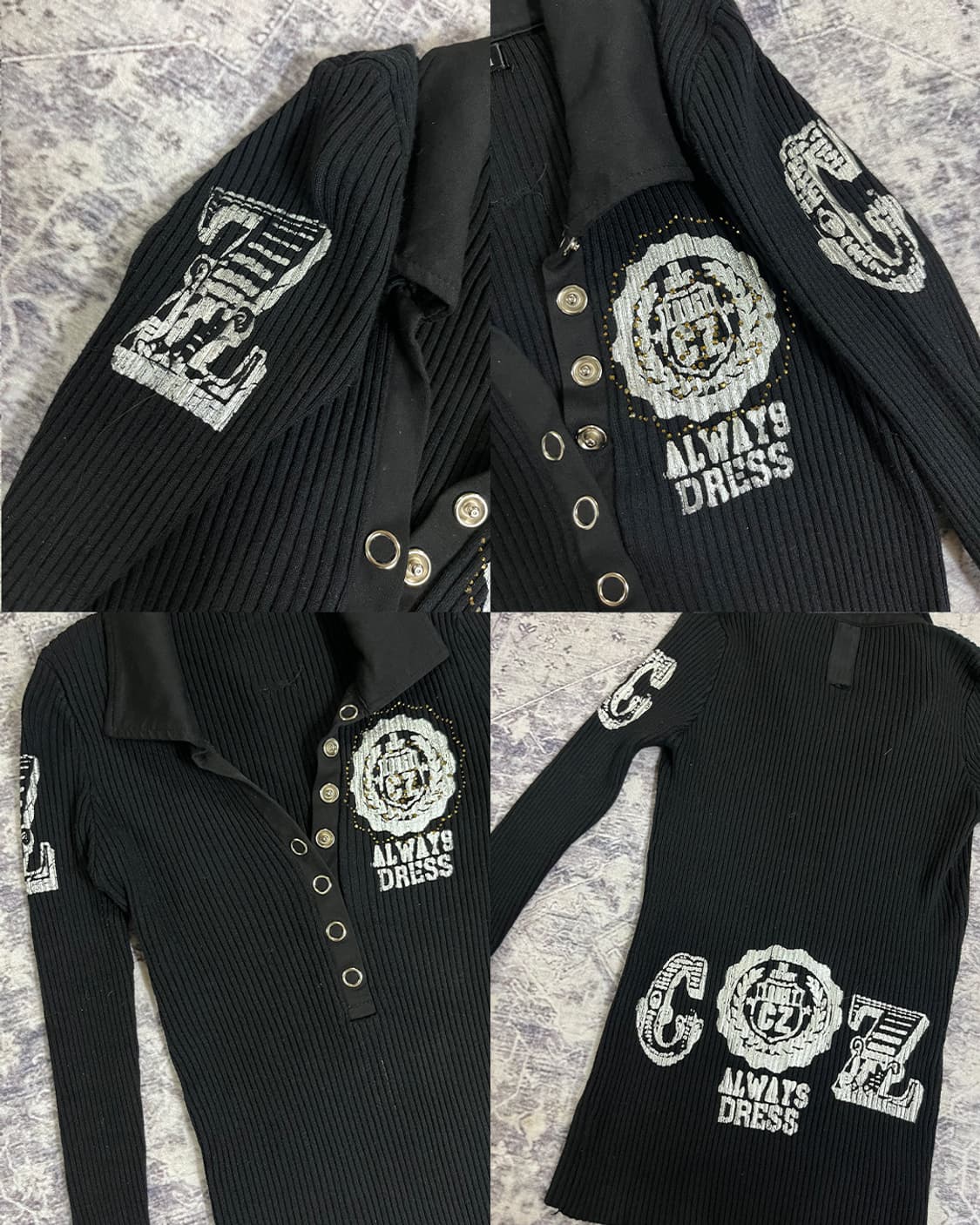 00's punk printing slim fit long sleeves 상품이미지7