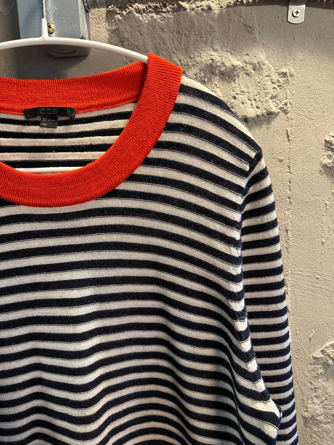 코스 COS 스트라이프 메리노 울 니트 네이비 아이보리 L 상품이미지3