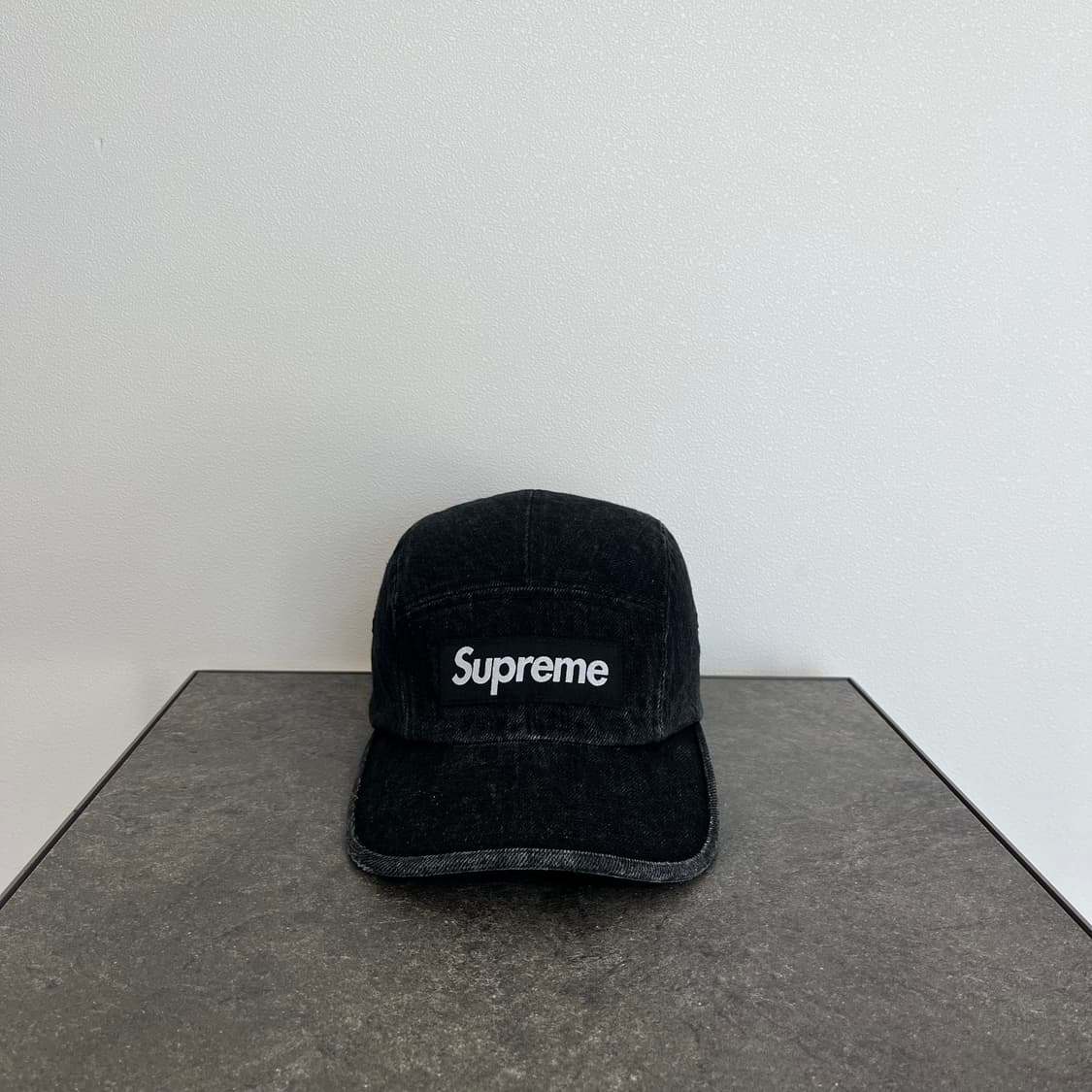 (OS) 슈프림 박스로고 캠프캡 모자 데님 블랙 상품이미지1