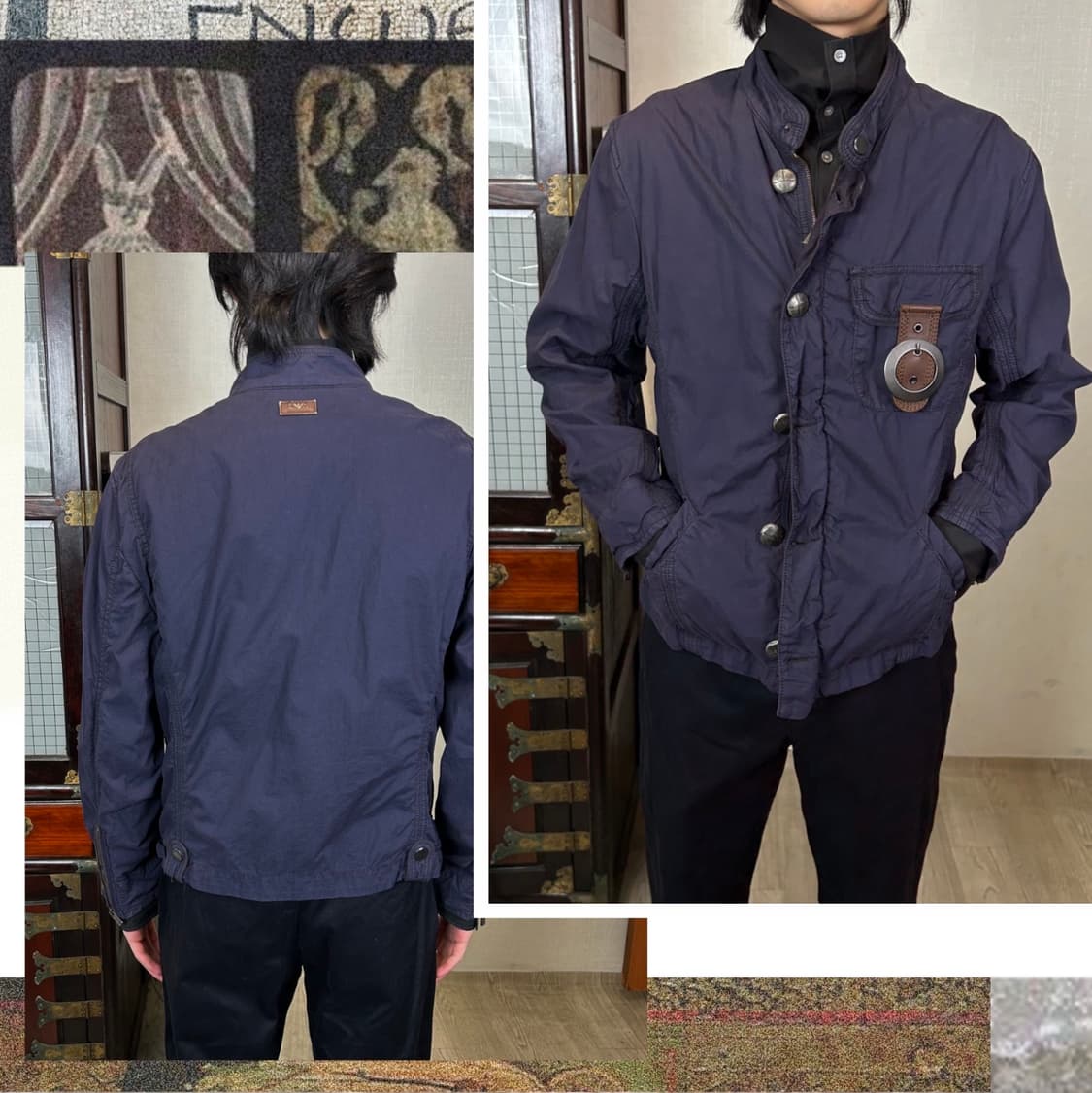 엠포리오 아르마니 버클 스트랩 코튼 블루종 상품이미지1