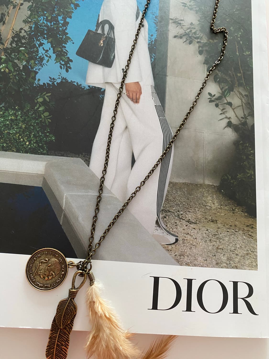 빈티지 y2k 깃털 코인 목걸이 상품이미지3