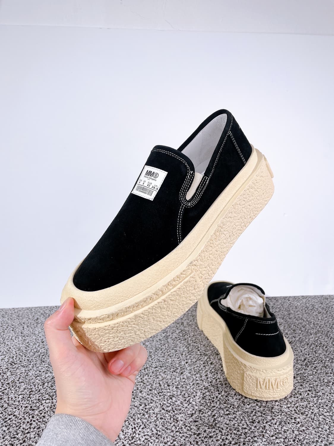 (정품/새상품) MM6 마르지엘라 남성 블랙 플랫폼 슬립온 상품이미지4