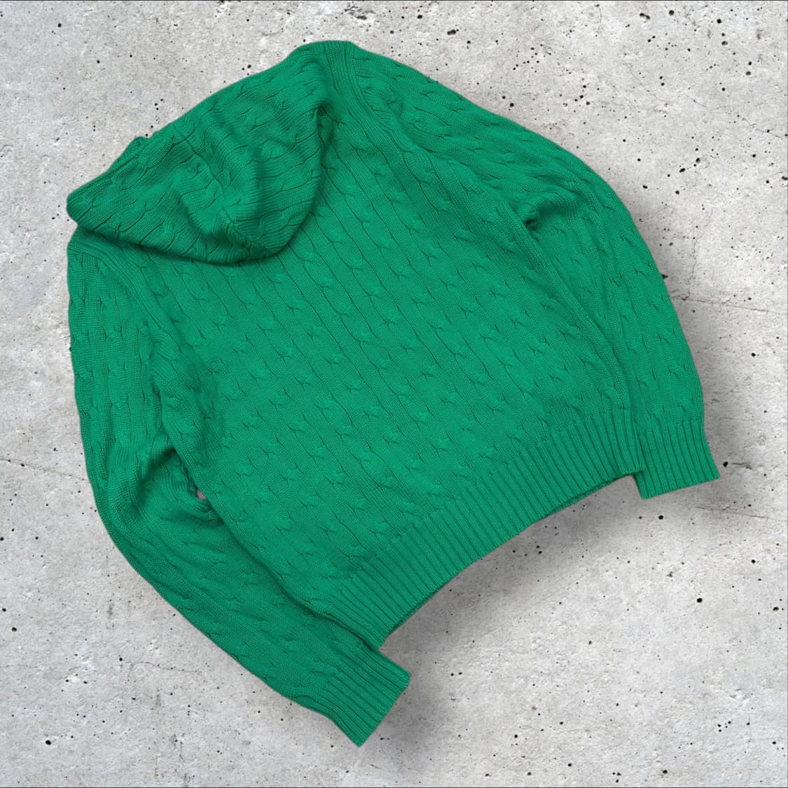 [L] 폴로 랄프로렌 케이블 니트 후드 집업 그린 B502 상품이미지2