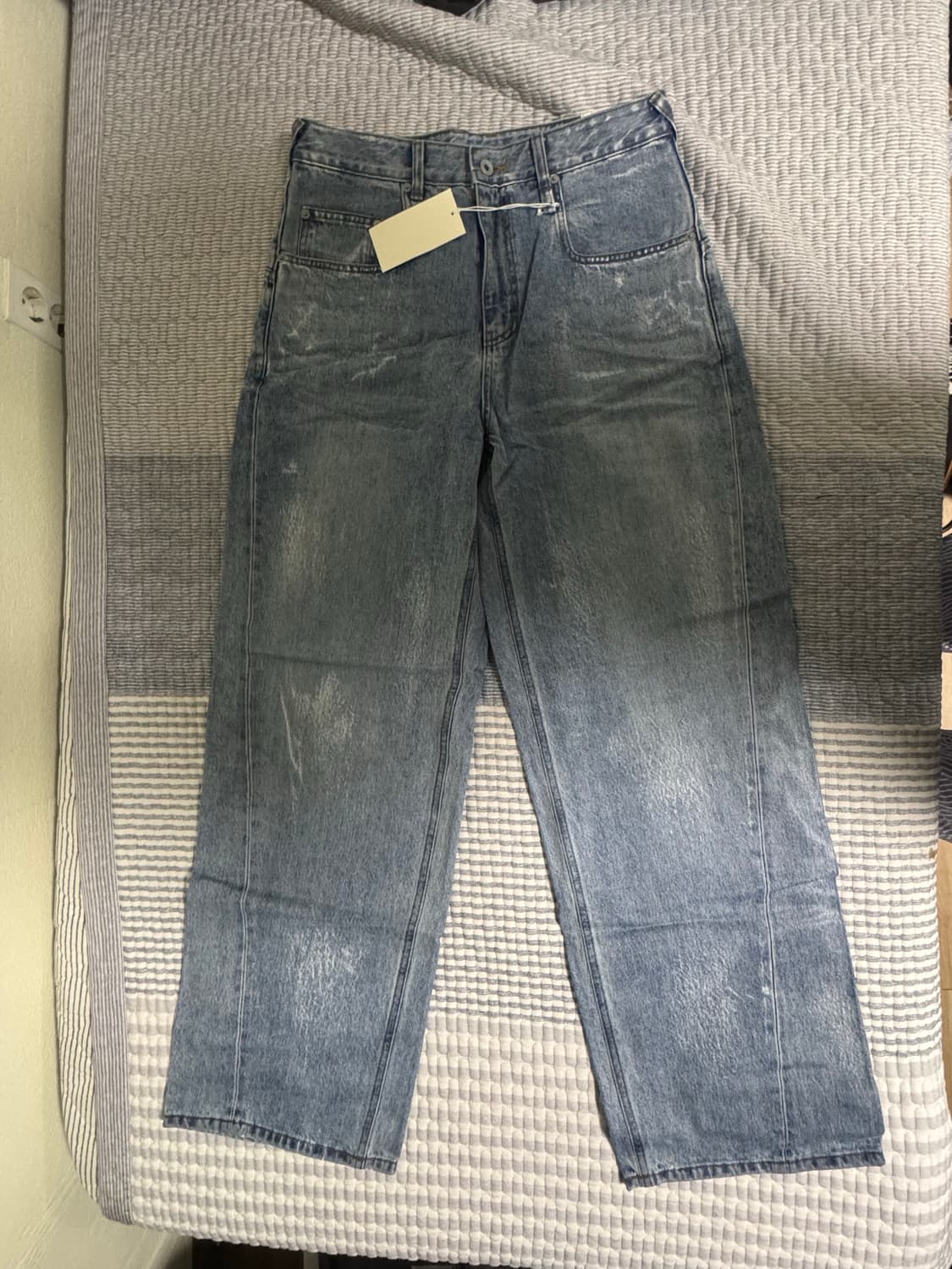 Yiyae 코팅 블루 워싱 데님 라지사이즈 상품이미지1