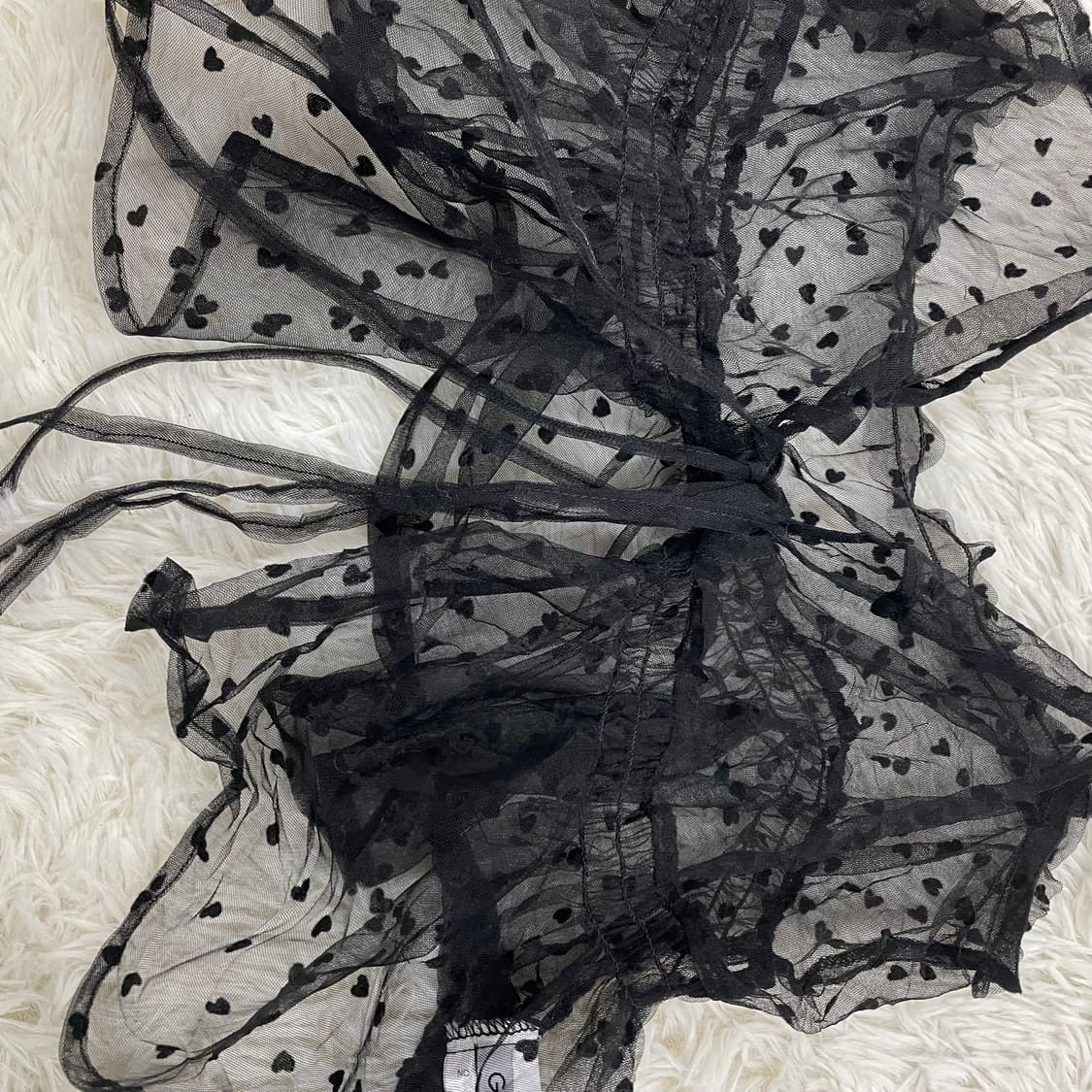 빈티지 하트 패턴 시스루 오픈 아일렛 나시 상품이미지4