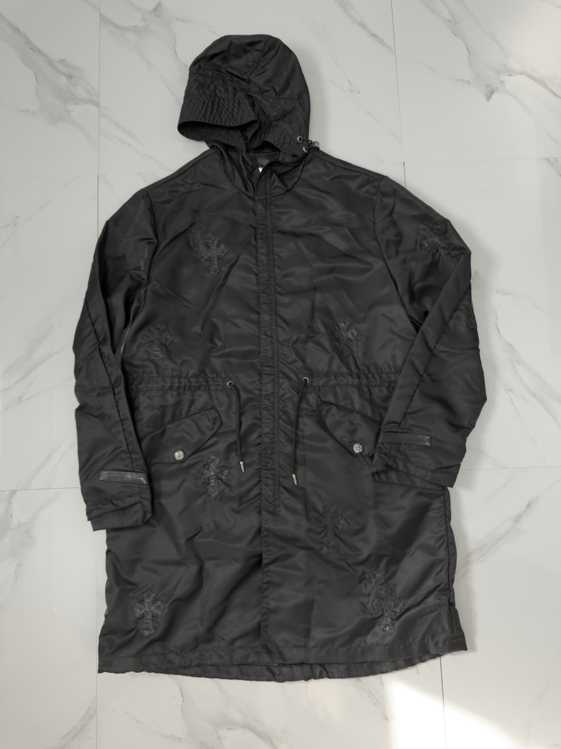 25SS 크롬하츠 VIC 크로스 레더패치 롱 야상 자켓 M 상품이미지1