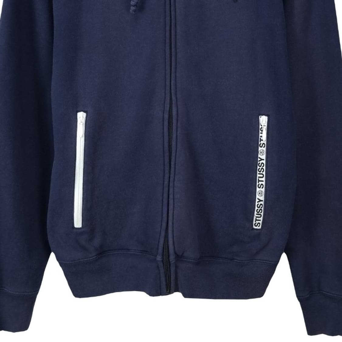 [스투시] 로고 패치 후드 집업 네이비 P01634 상품이미지5
