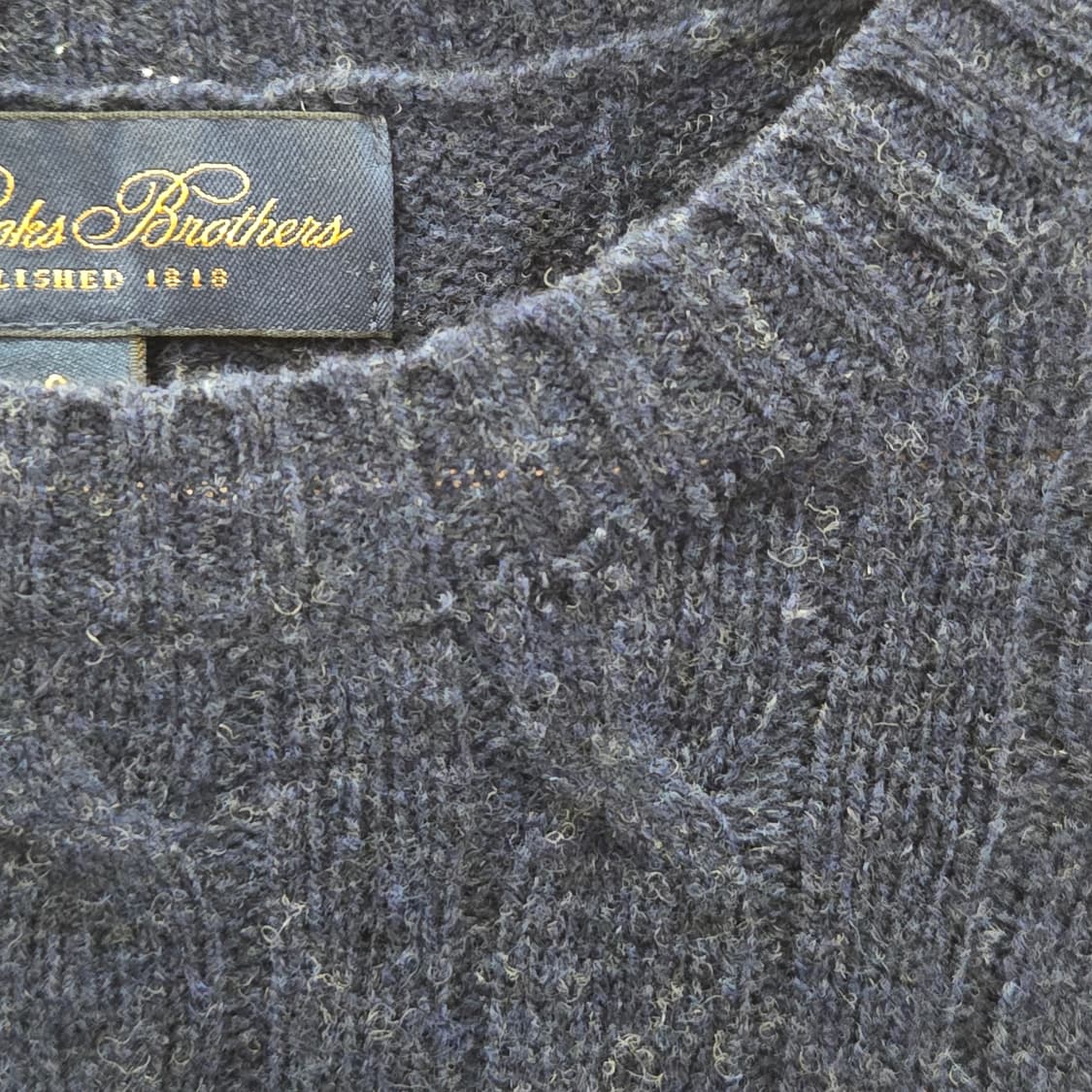 브룩스브라더스 램스울 케이블 니트 네이비 S 상품이미지5