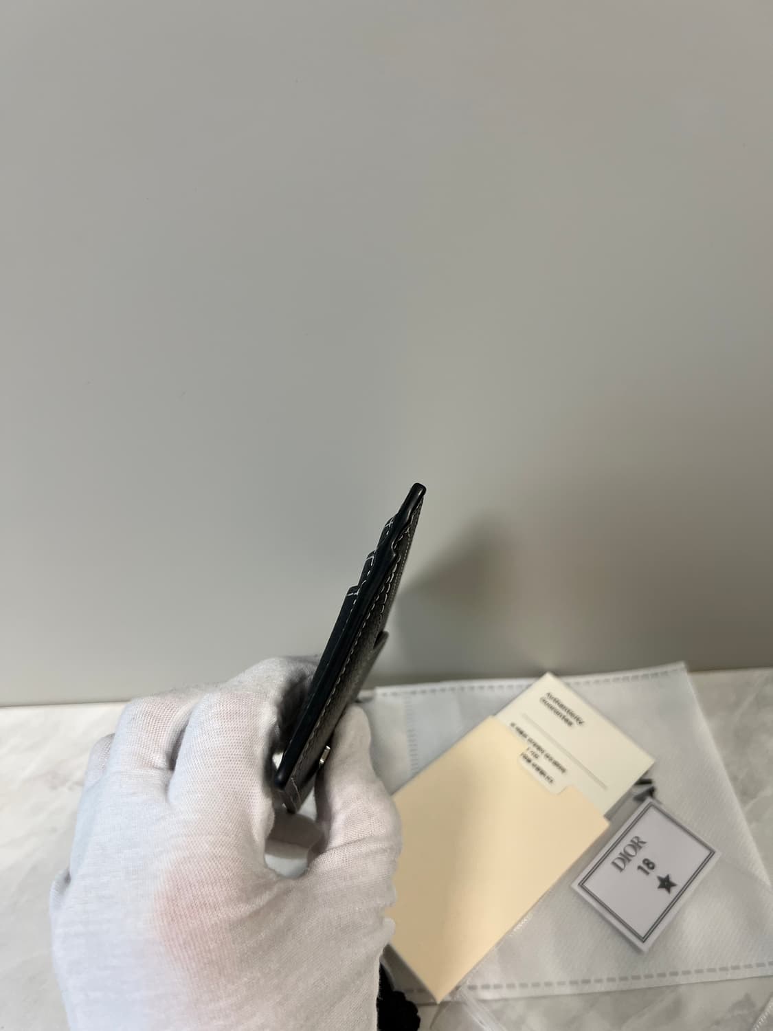 디올 새들 카드지갑 블랙 그레인 상품이미지7