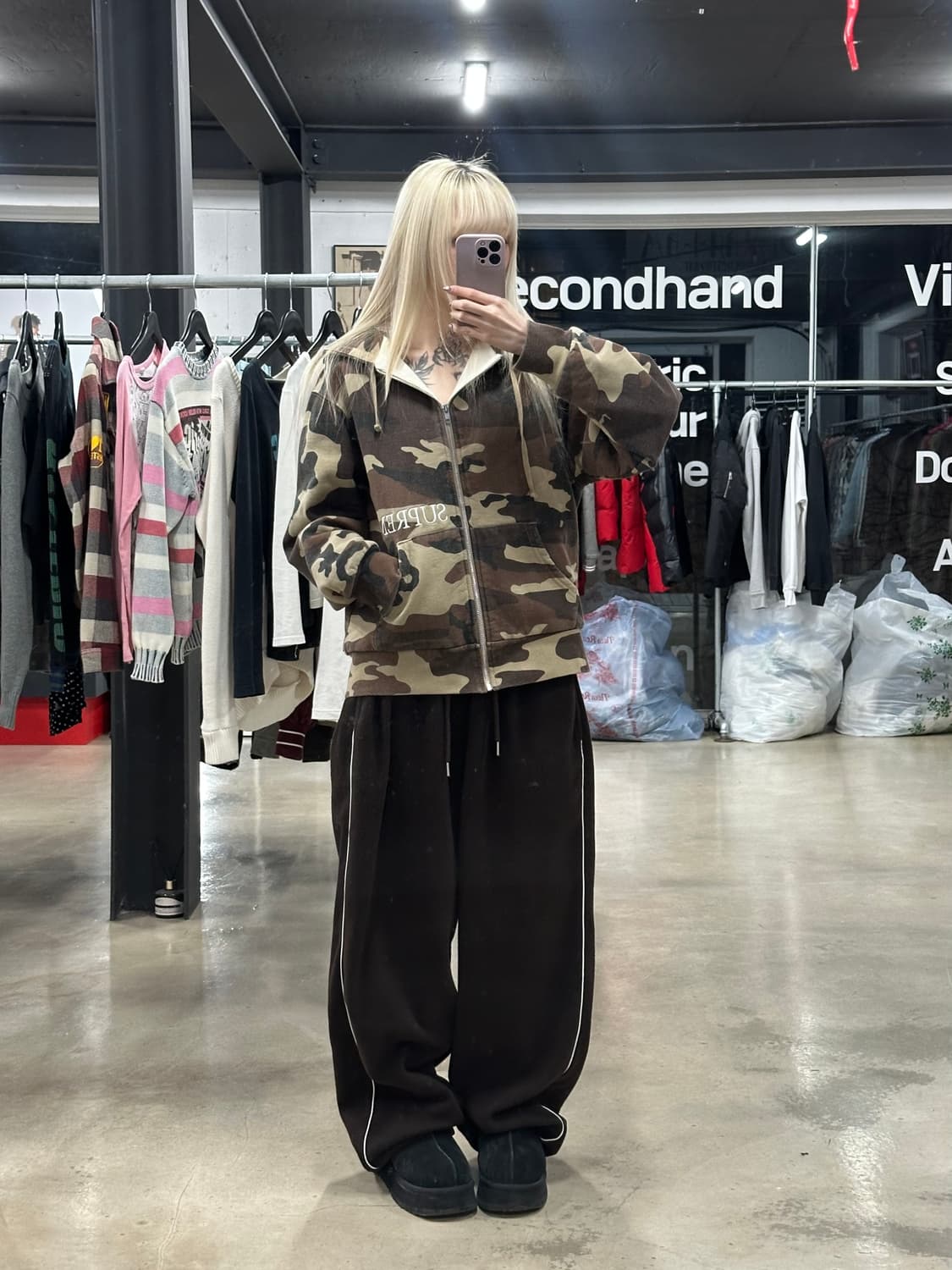 슈프림 써멀 카모 후드 집업 상품이미지3