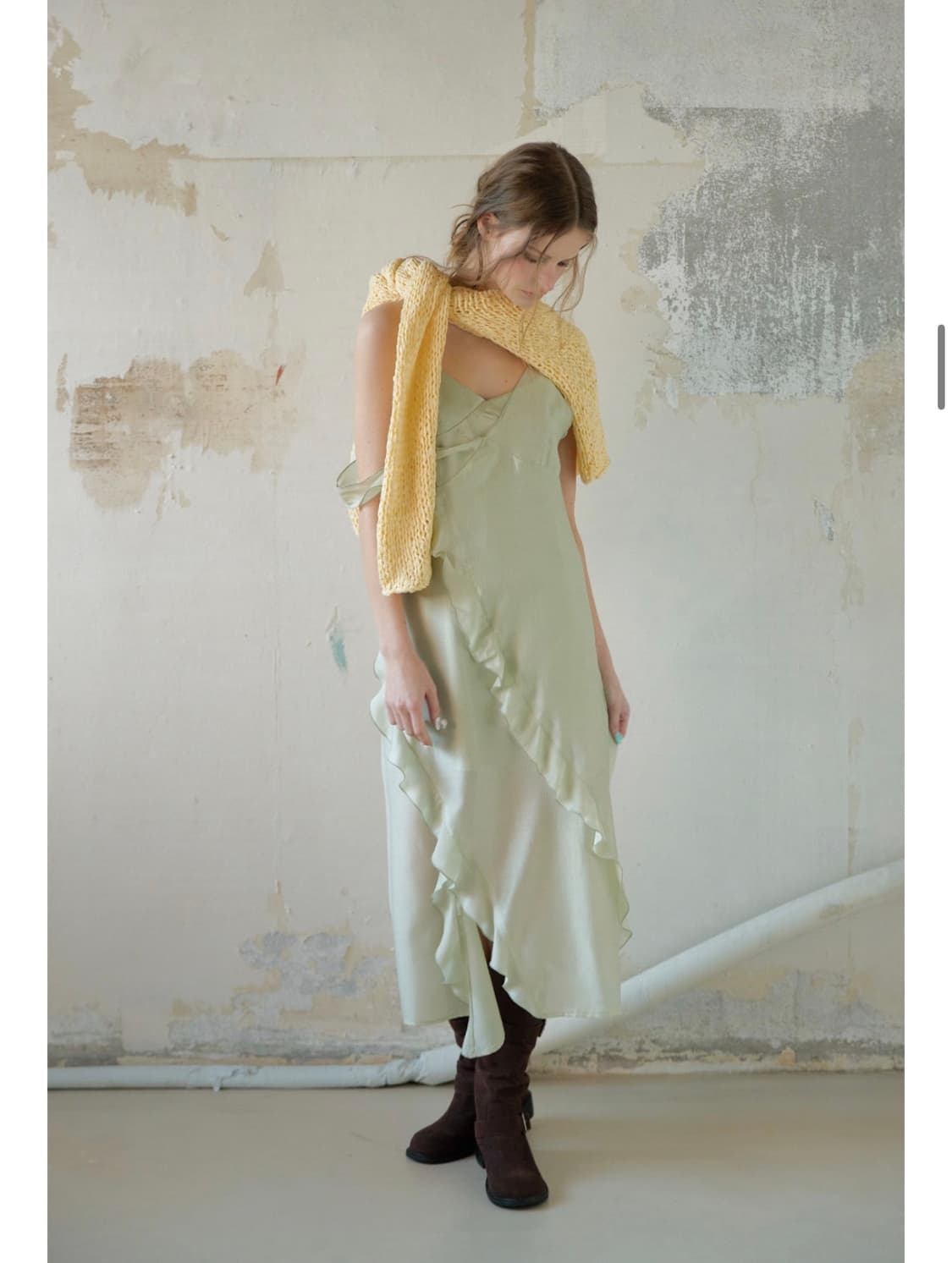 론크 / 러플 레이어드 원피스 민트 새상품 상품이미지2