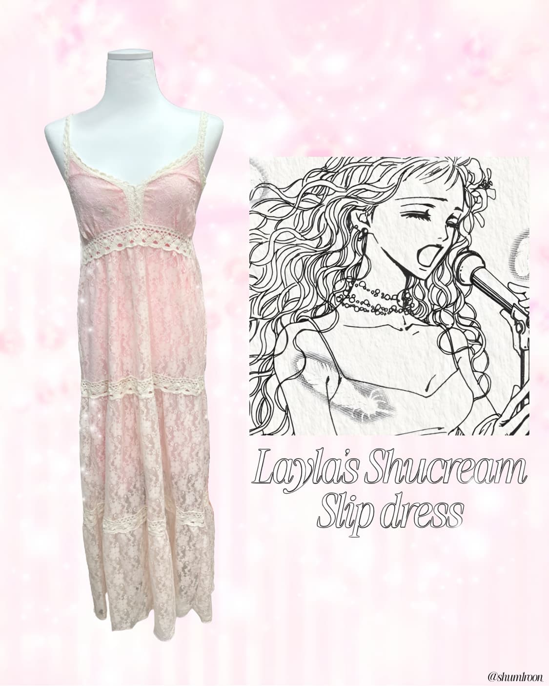 [셋업] 레이라의 로맨틱 갸루 슬립 원피스 상품이미지1