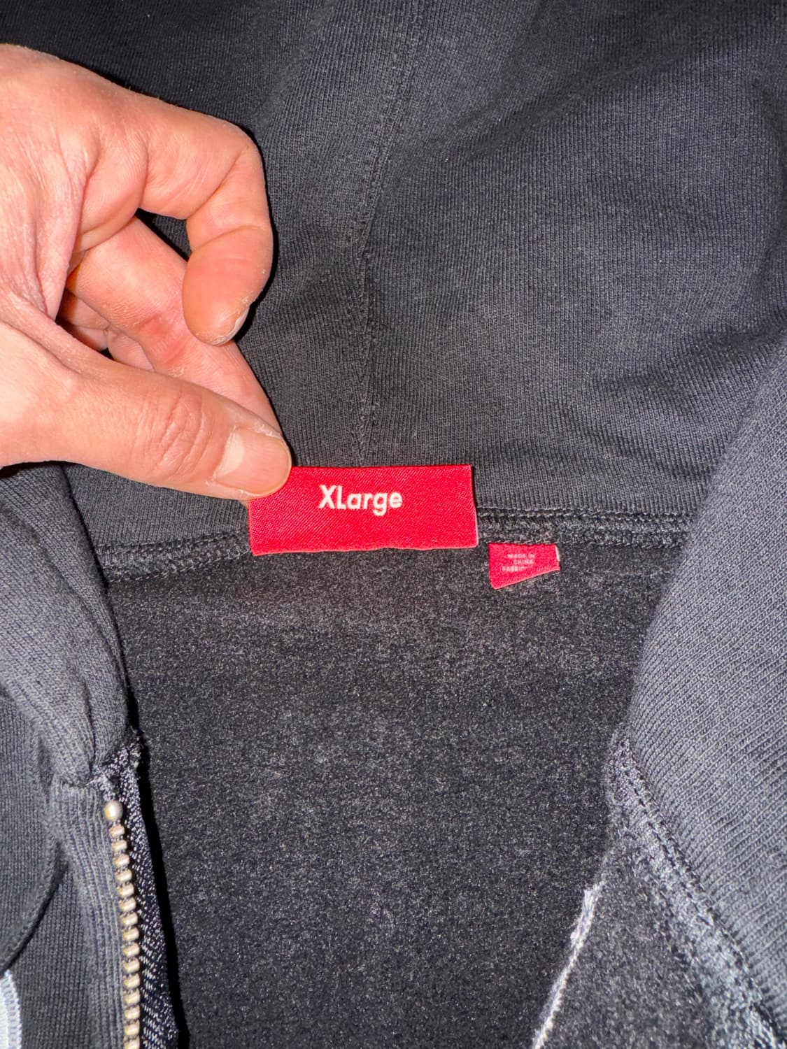 슈프림 리그 챔스 집업 후드 스웨트셔츠 블랙 XL 상품이미지4