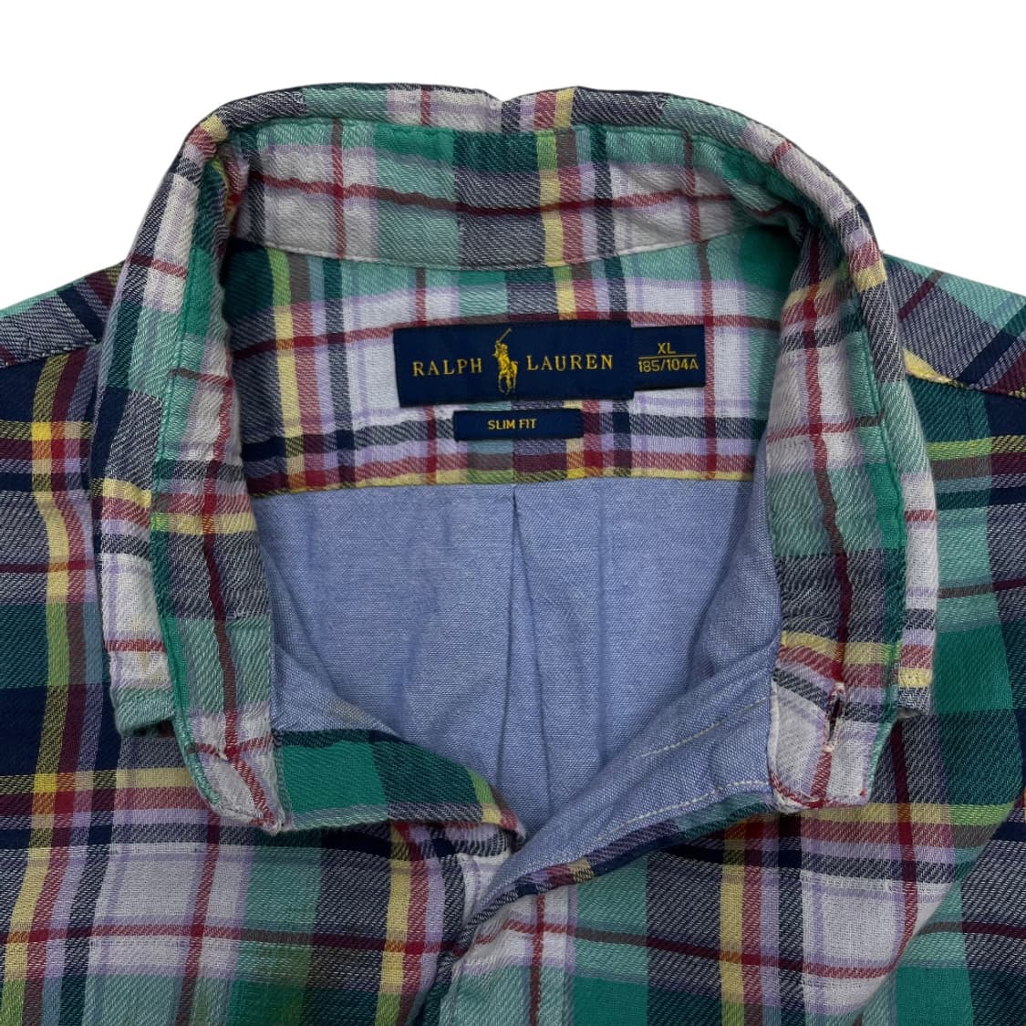 폴로 랄프로렌 네이비포니 타탄체크 린넨 셔츠 XL 상품이미지6