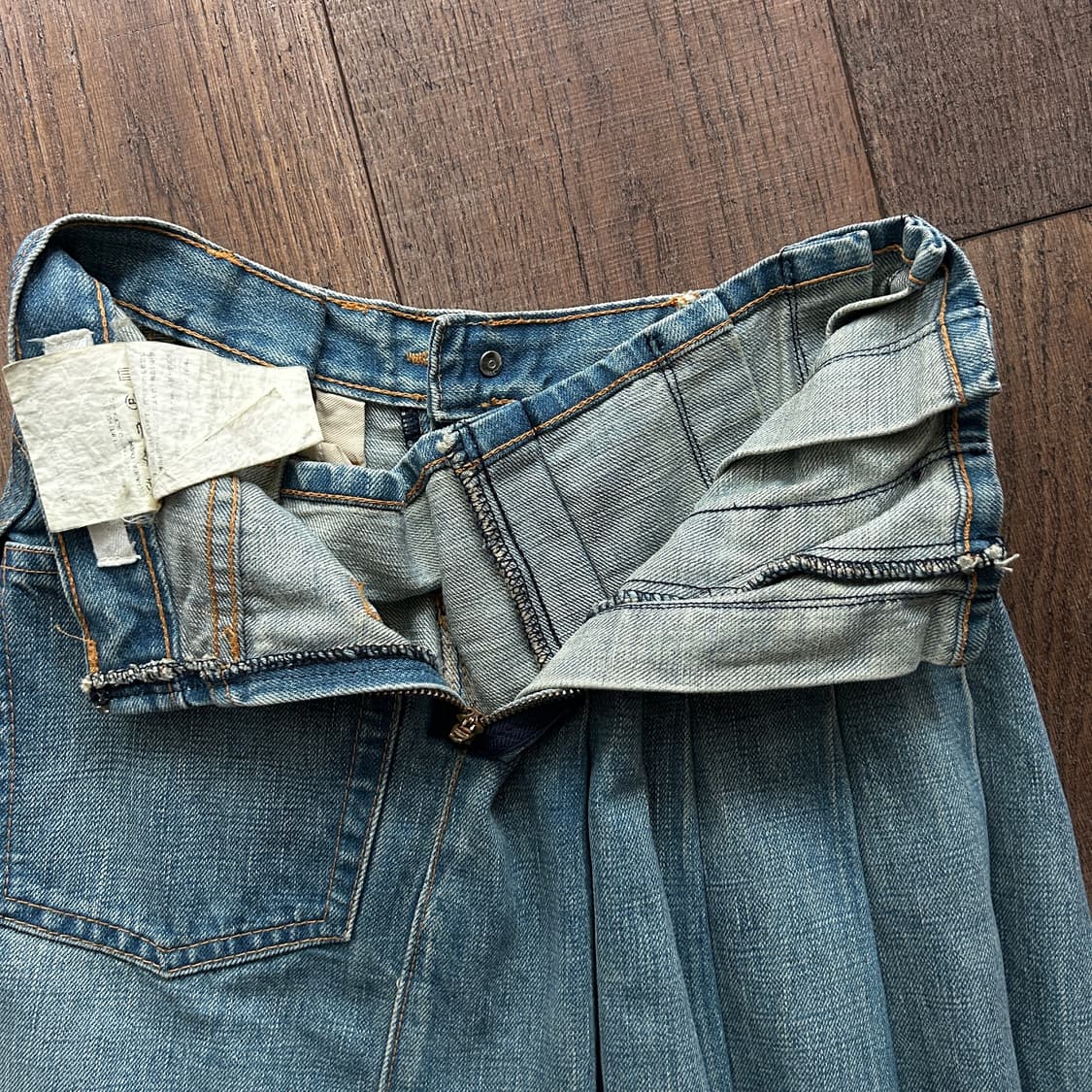 Denim Docking Pleats Skirt 상품이미지8