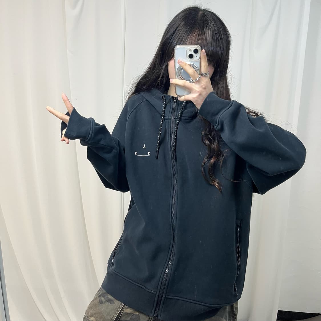 Jordan Black Engineered 2-way Hood Zipup 상품이미지2