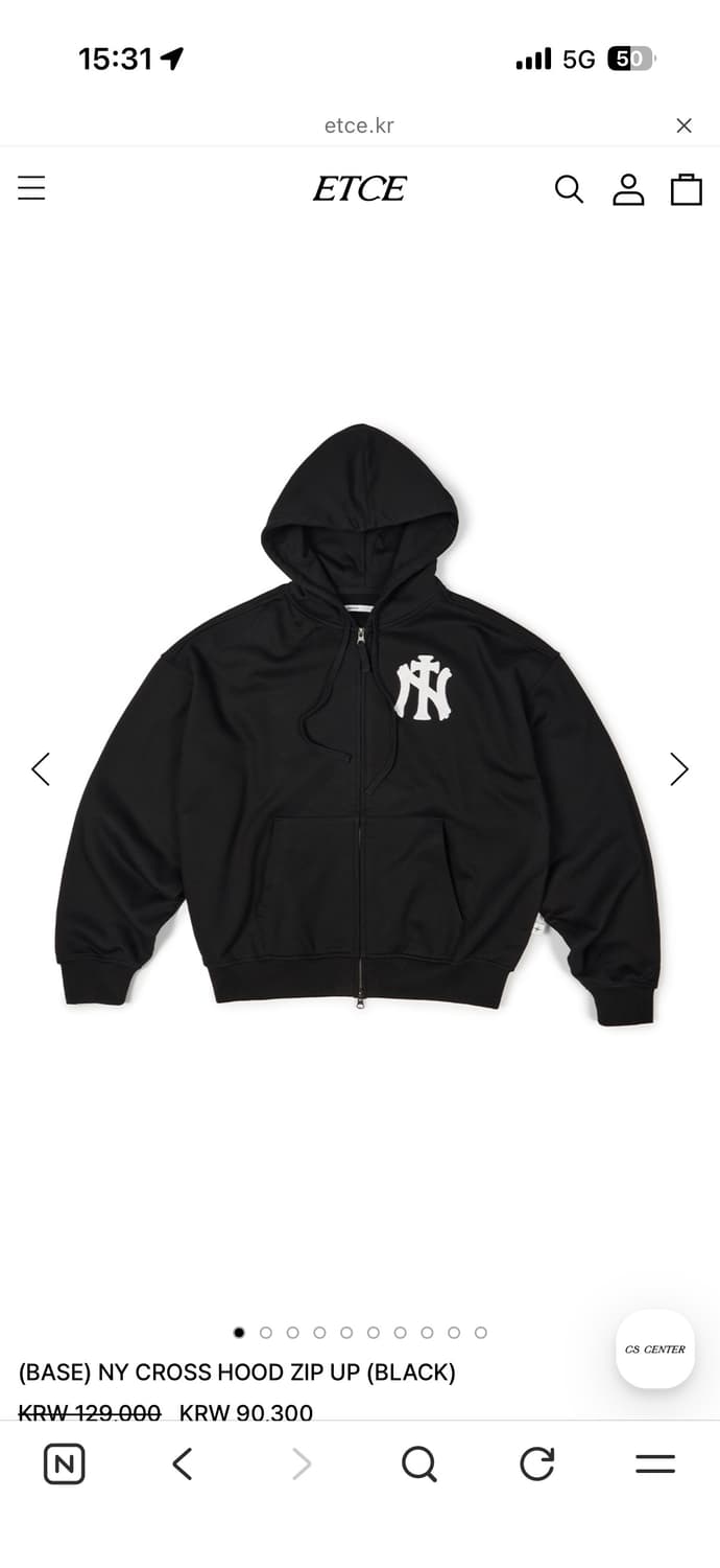 ETCE NY CROSS HOOD ZIP UP (BLACK) 상품이미지1