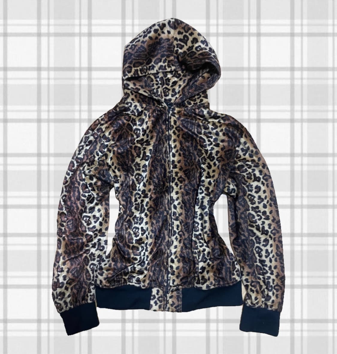 오네 갸루 호피 후드집업 상품이미지1