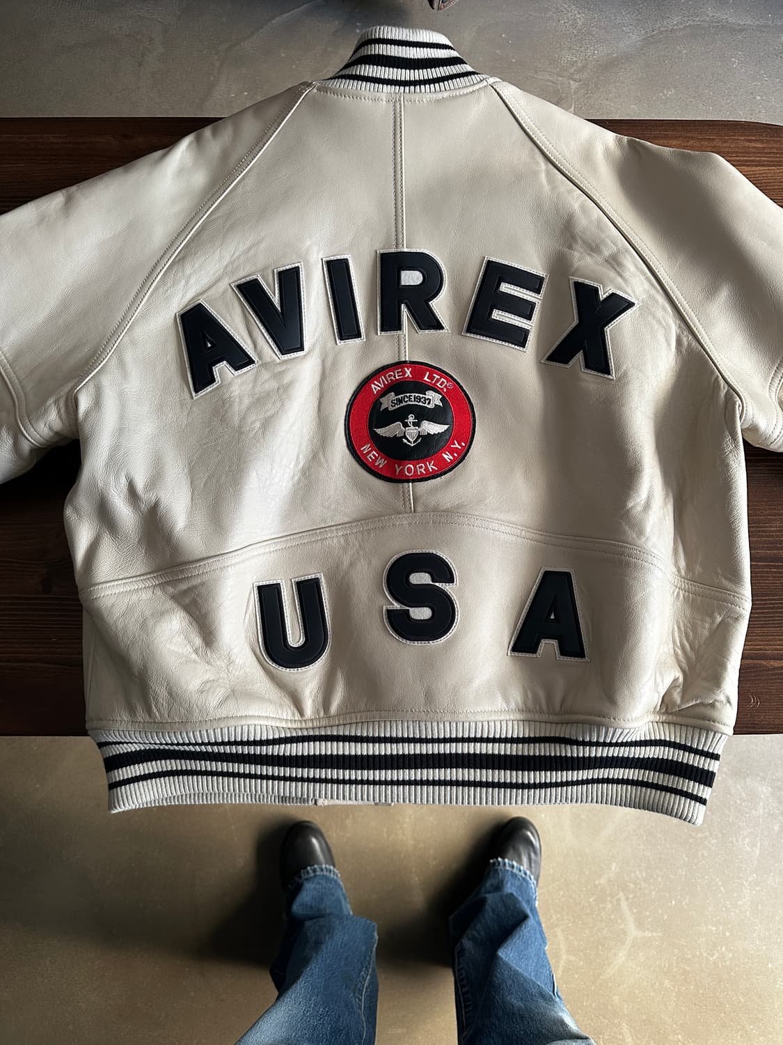 Avirex 아비렉스 아이콘 레더 바시티 자켓 상품이미지3