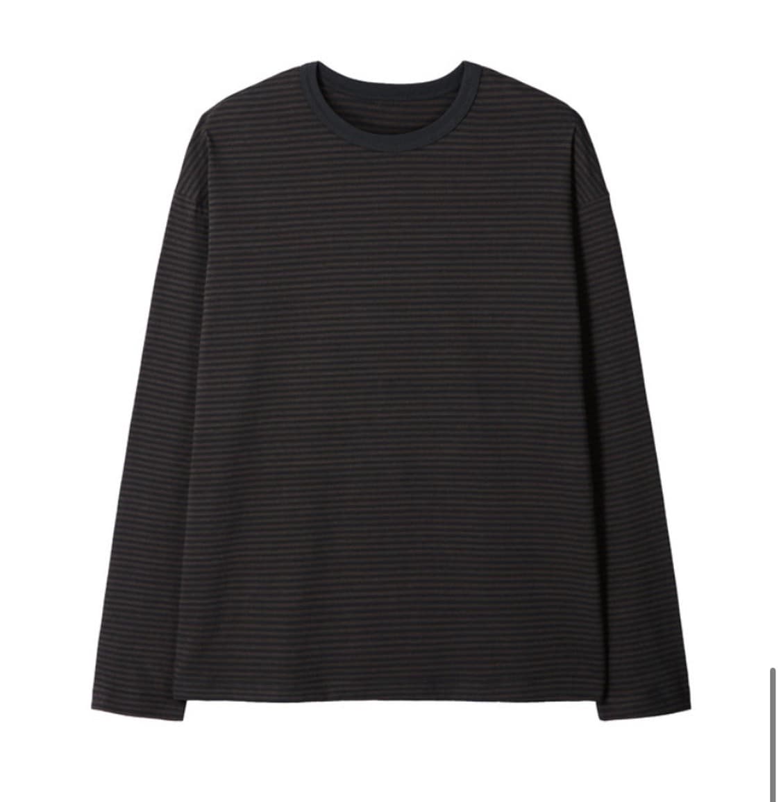 로기 스트라이프 롱 슬리브 차콜,브라운 M 상품이미지2