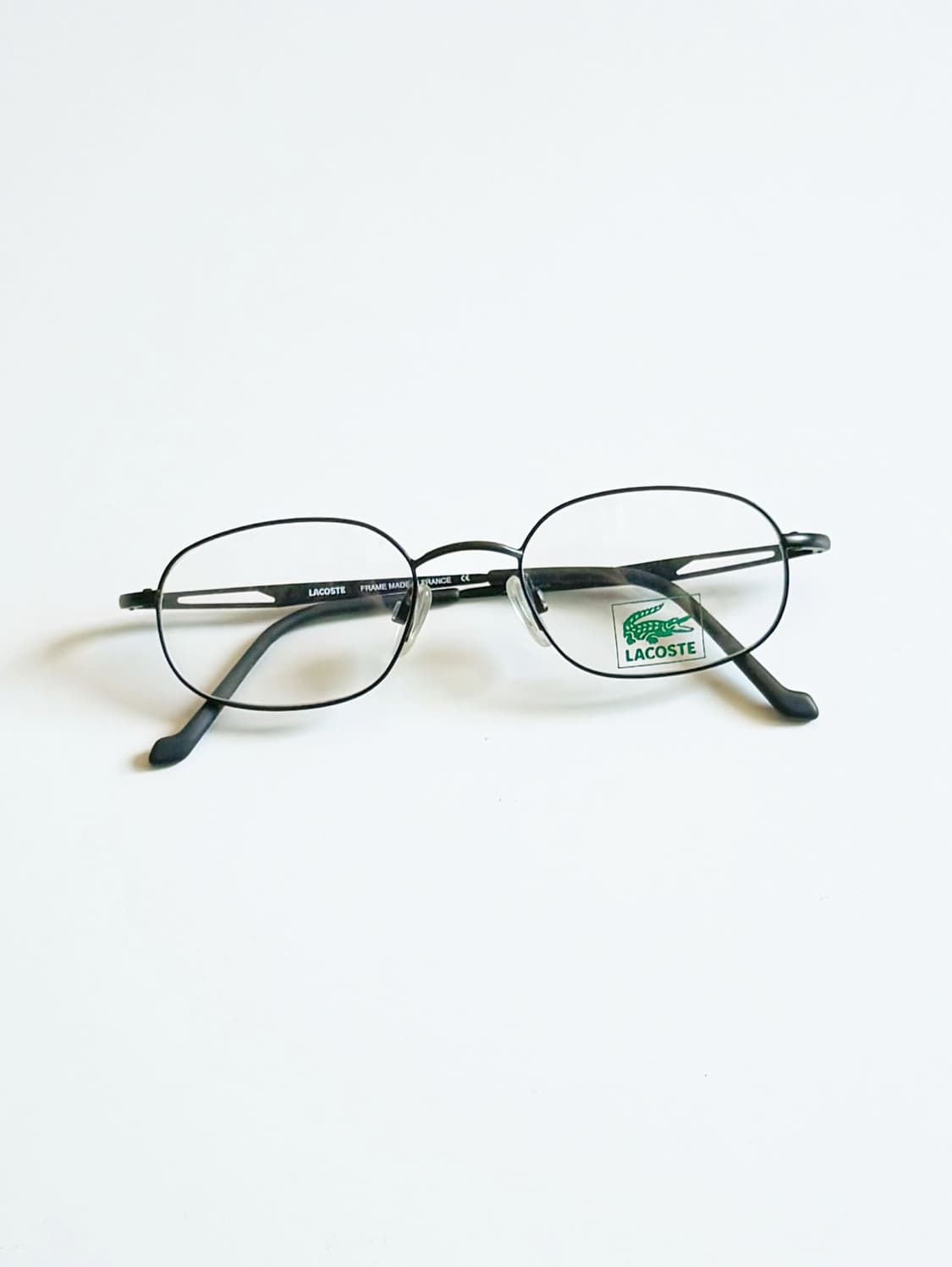 LACOSTE 맷블랙 슬림 오벌 메탈 프레임 빈티지 안경 상품이미지2