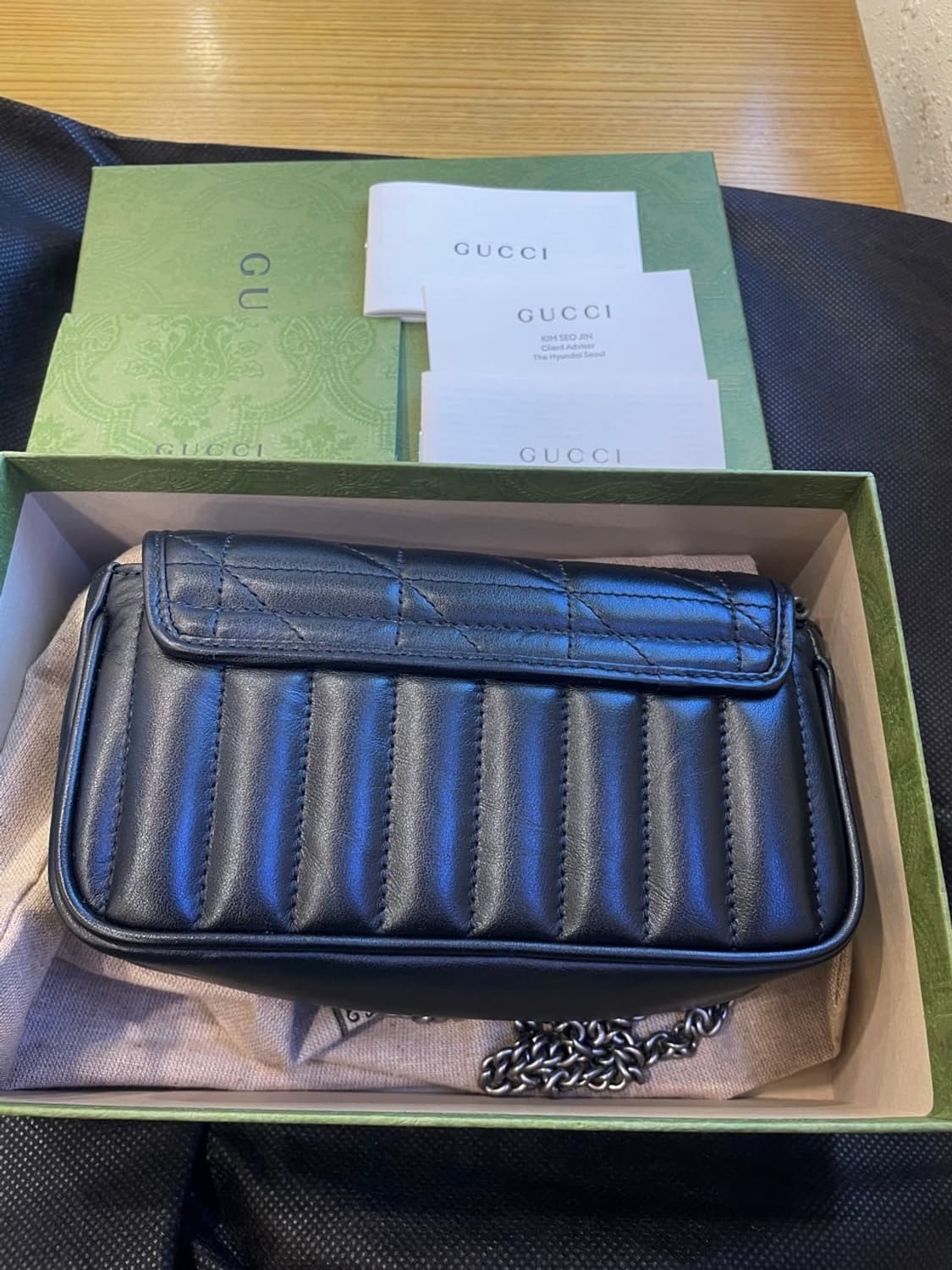 구찌 마틀라세 수퍼미니 블랙  상품이미지3