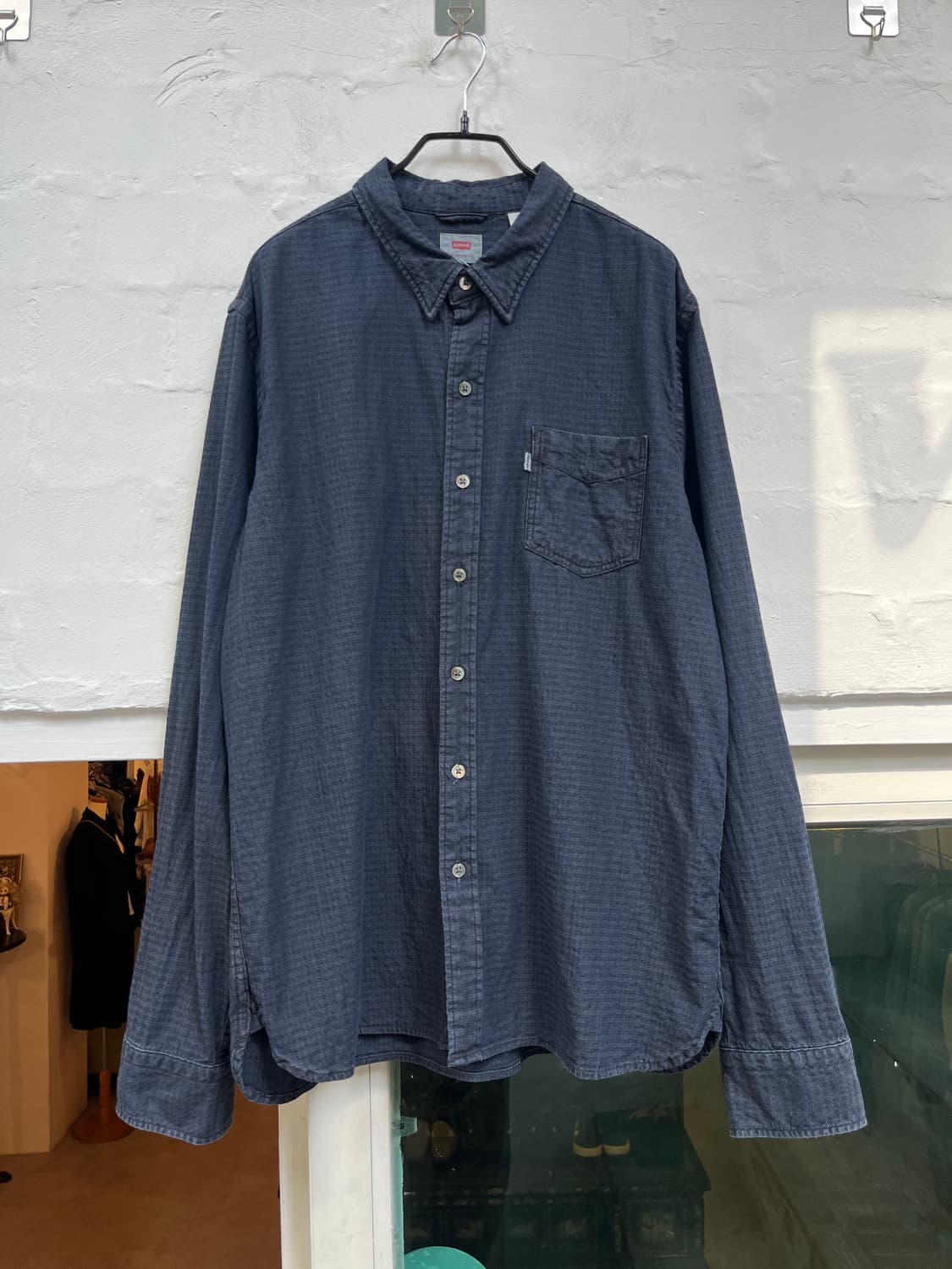 Levis 네이비 시어서커 긴팔셔츠 남방 L 상품이미지1