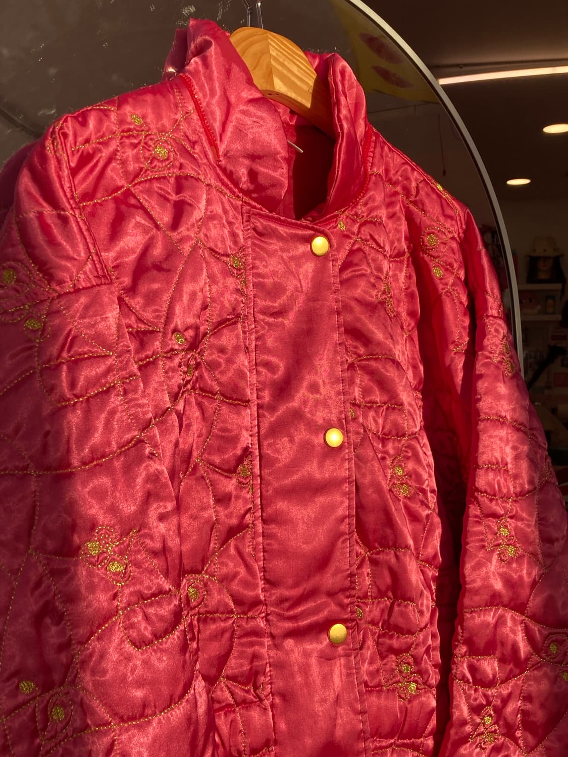 핑크 자수 패딩 상품이미지2