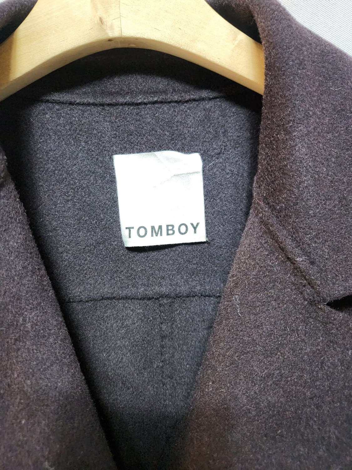 톰보이 오버핏 더블 퍼플 모직 코트 상품이미지7