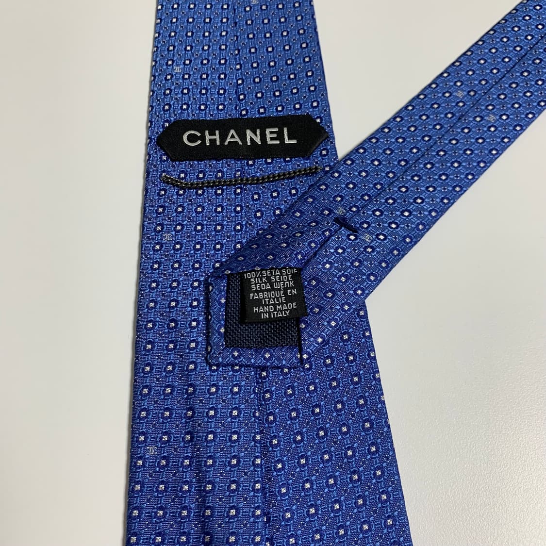 샤넬(CHANEL) 블루 패턴 실크 명품넥타이 최상급 A+ 8.5cm 상품이미지7