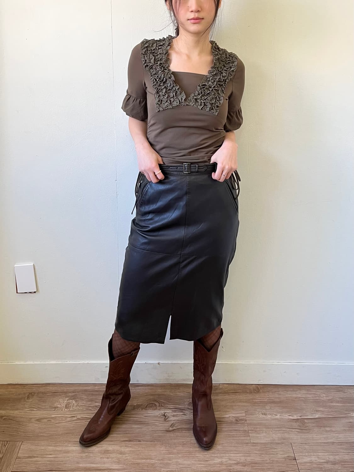 70’s Gucci 레더 스커트 상품이미지4