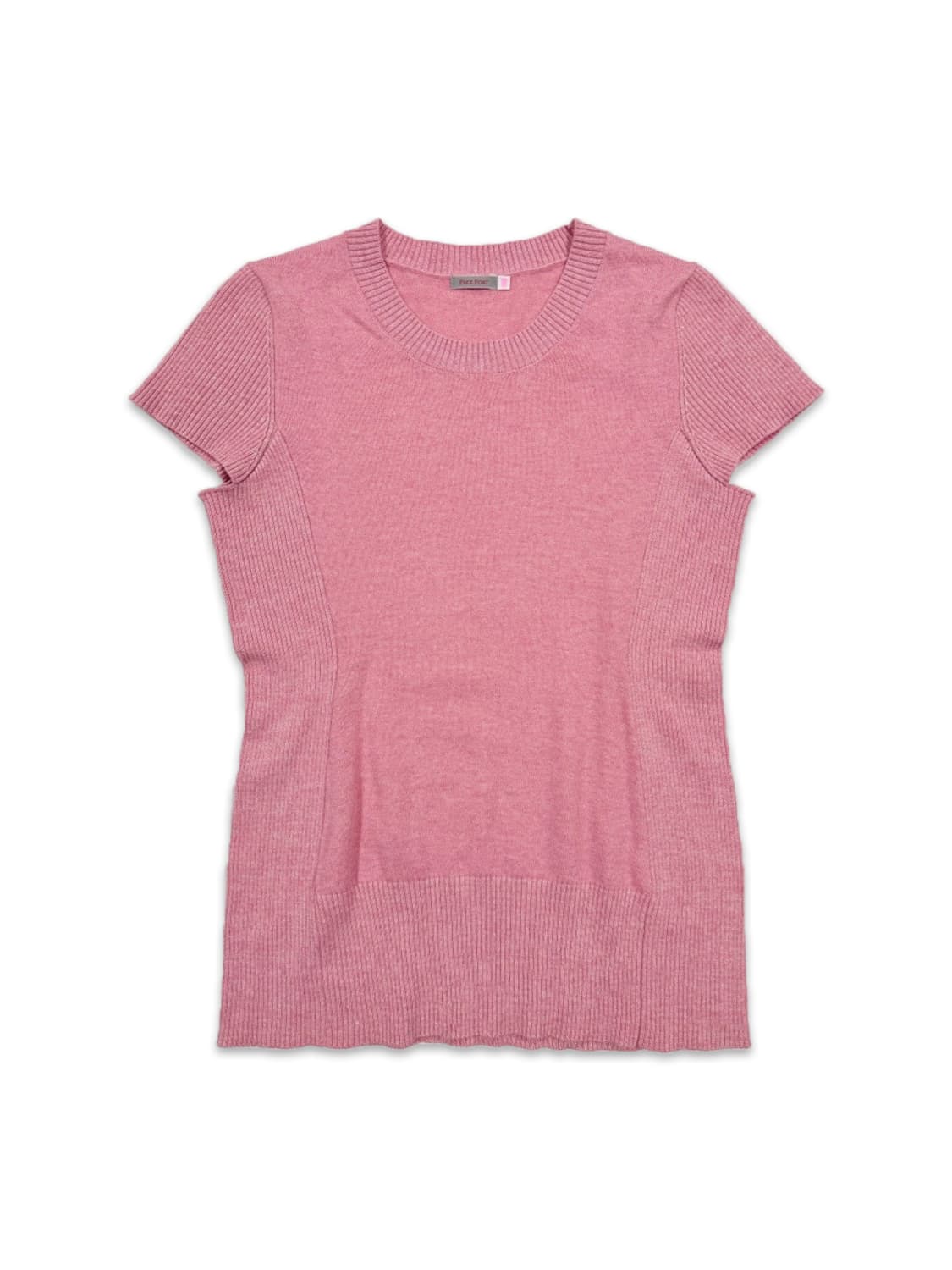 빈티지 핑크 레이어드 캡소매 반팔 니트 상품이미지1