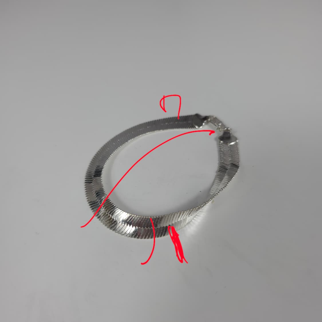 [새상품] 실버 헤링본 팔찌 메탈 상품이미지6