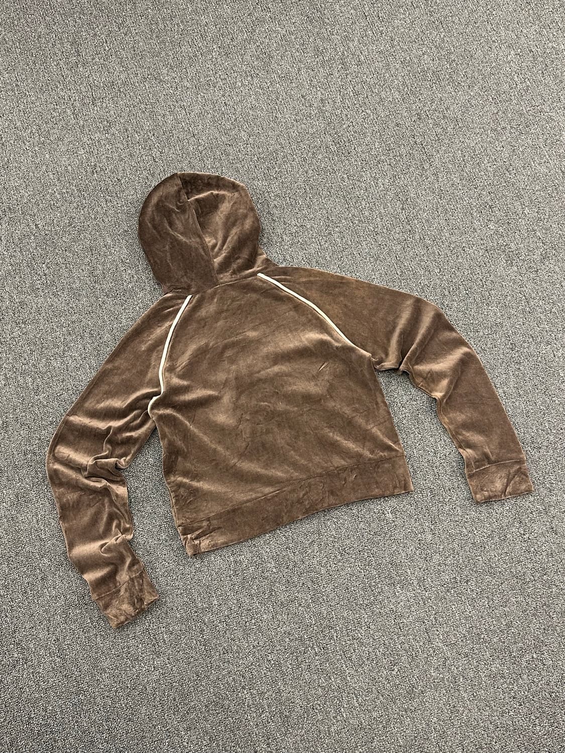 L)BLUE STRIVE 빈티지 여성 벨벳 후드집업 상품이미지2