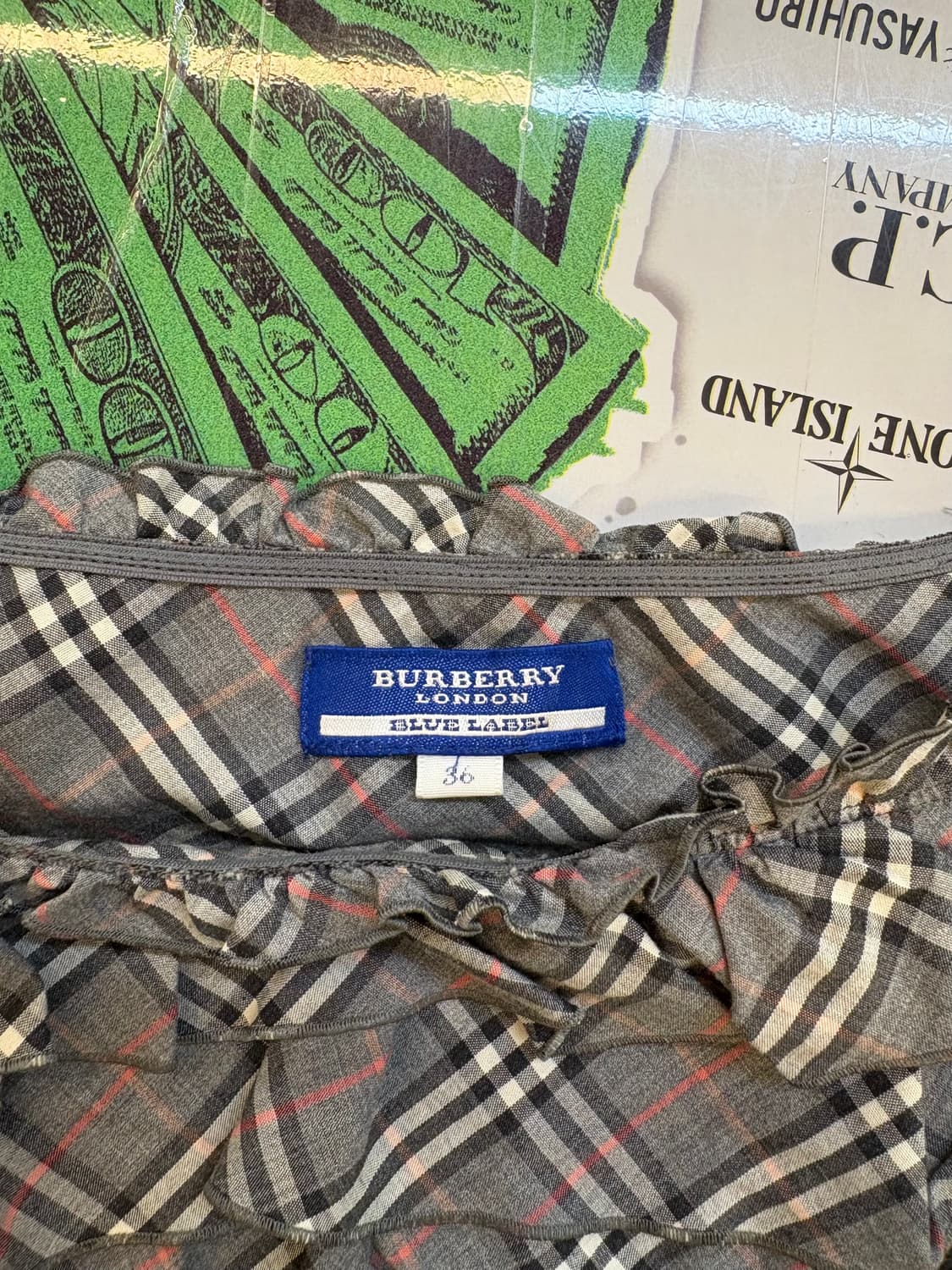 버버리 블루라벨 체크 프릴 블라우스 상품이미지3