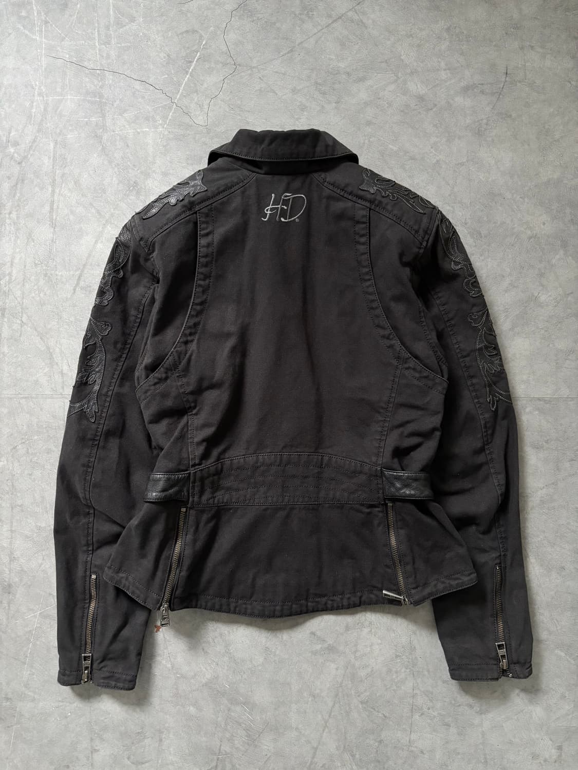 Harley Davidson 할리데이비슨 블랙 캔버스 라이딩 자켓 상품이미지10