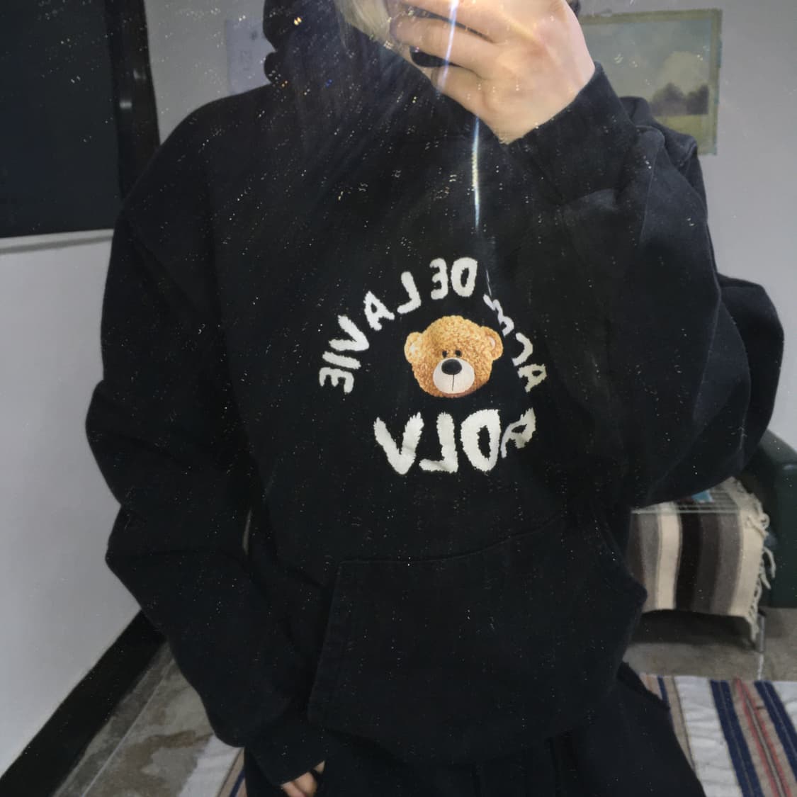 투티/0307 ADLV 아크메드라비 곰돌이 로고 프린팅 후드티 오버핏 상품이미지1