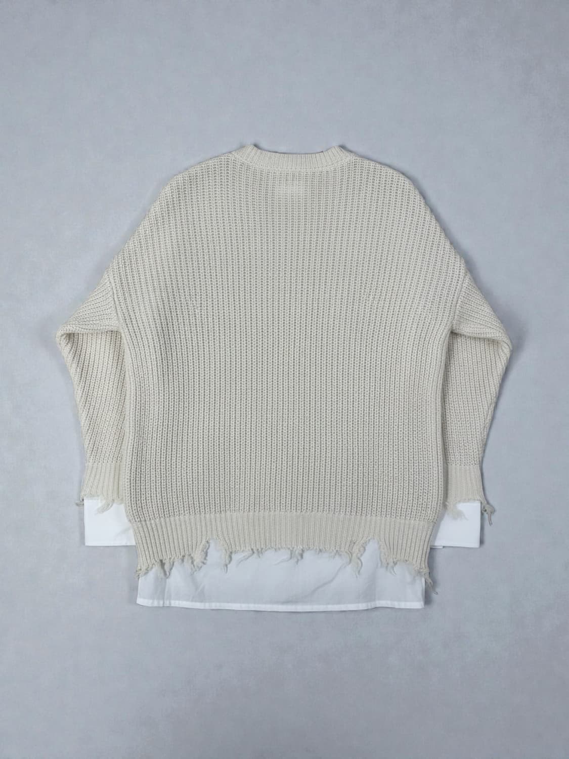 MM6 마르지엘라 디스트레스 셔츠 레이어드 니트 스웨터 아이보리 XS 상품이미지3