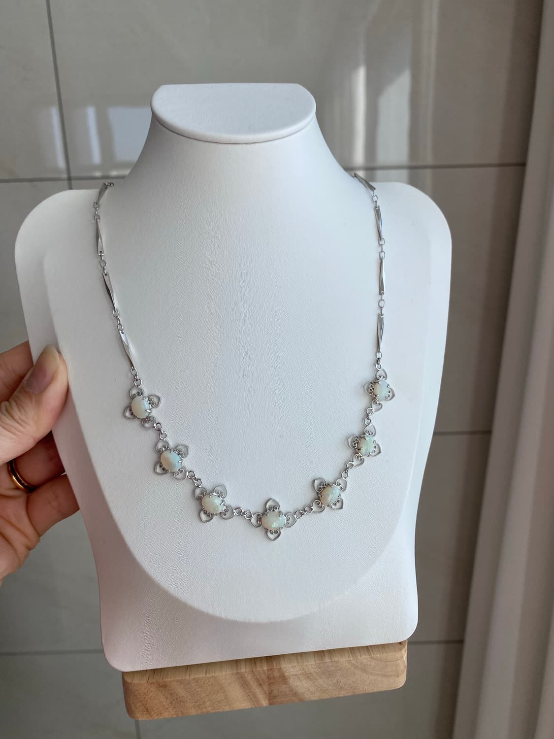 오팔빛 스톤 목걸이 y2k 빈티지 주얼리 상품이미지6