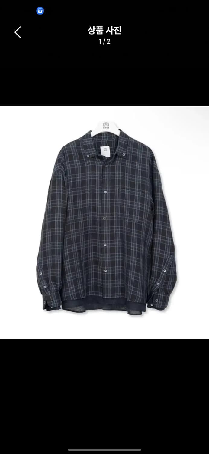 [2] 폴리테루 레이어드 체크셔츠 린넨 그레이 상품이미지1