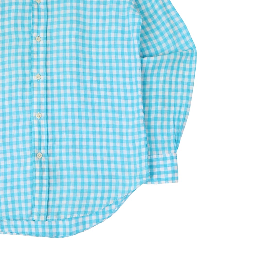 폴로 랄프로렌 린넨 라이트 블루 체크 셔츠 상품이미지4