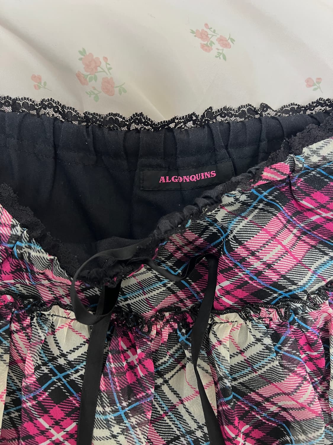 알곤퀸즈 빈티지 체크 캉캉스커트 치마바지 큐롯 갸루 펑크 상품이미지5